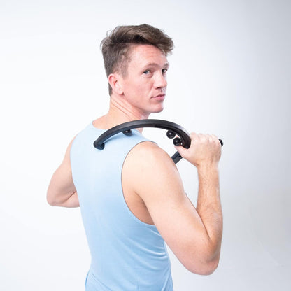 Body Back Buddy Classic USA Made FSA Eligible Handheld Massage Cane - Full Body Trigger Point Tool for Deep Tissue Pain Relief - Dual Hooks for Back, Shoulder, Neck - Manual Back Massager (2.0 Black)