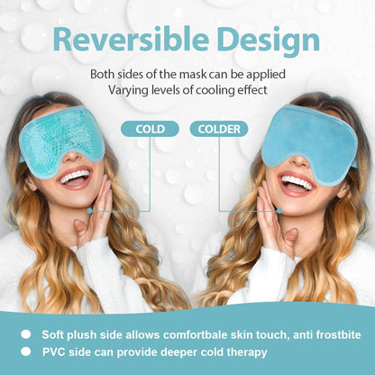 NEWGO Cooling Eye Mask for Puffy Eyes, Cold Eye Mask Eye Ice Pack for After Eyes Surgery, Tension Stress Relief, Itchy Eyes, Headaches, Dark Circles - Blue