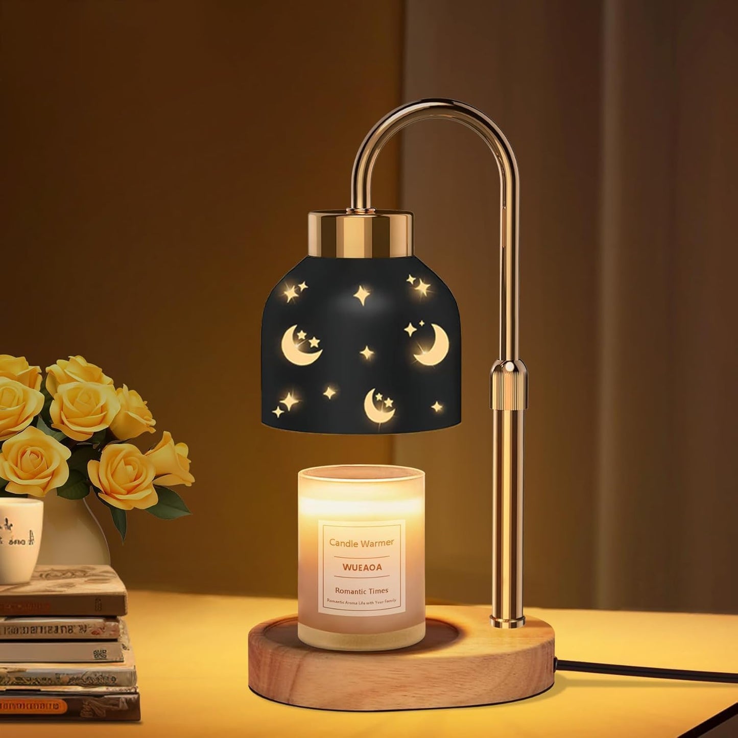 Candle Warmer Lamp with Timer and Dimmer, Height and Brightness Adjustable, Black Electric Wax Warmer for Women Mom, Best Birthday and House Warming Gift New Home Decor