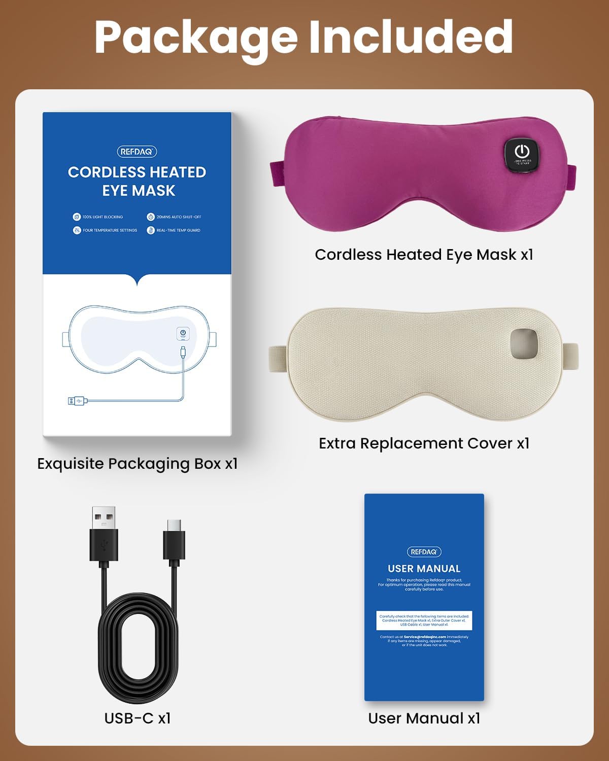Cordless Heated Eye Mask with 1500mAh Large Battery, 4 Heat Levels & 100% Blackout for Dry Eyes Relief, Fast Heating Eye Heating Pad with 2 Washable Covers for Sleep, Travel, MGD, Blepharitis