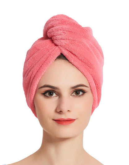 HOPESHINE Hair Towel Twist Microfiber Bamboo Fabric Women's Soft Shower Towels for CurlyHair Turban Wrap Drying Cap Great Gift for Girls 3-Pack