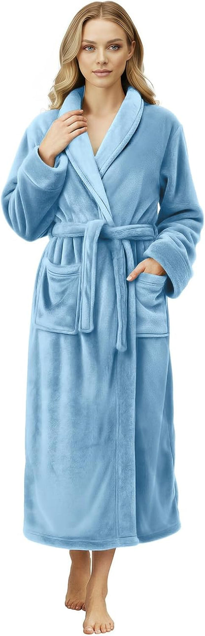 Premium Ultra Soft Robes for Women Plush Fleece Long Bathrobe