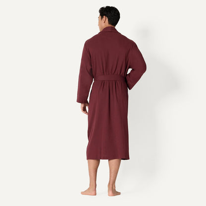 Amazon Essentials Men's Lightweight Cotton Waffle Bath Robe, Mid-Length Loungewear (Available in Big & Tall)
