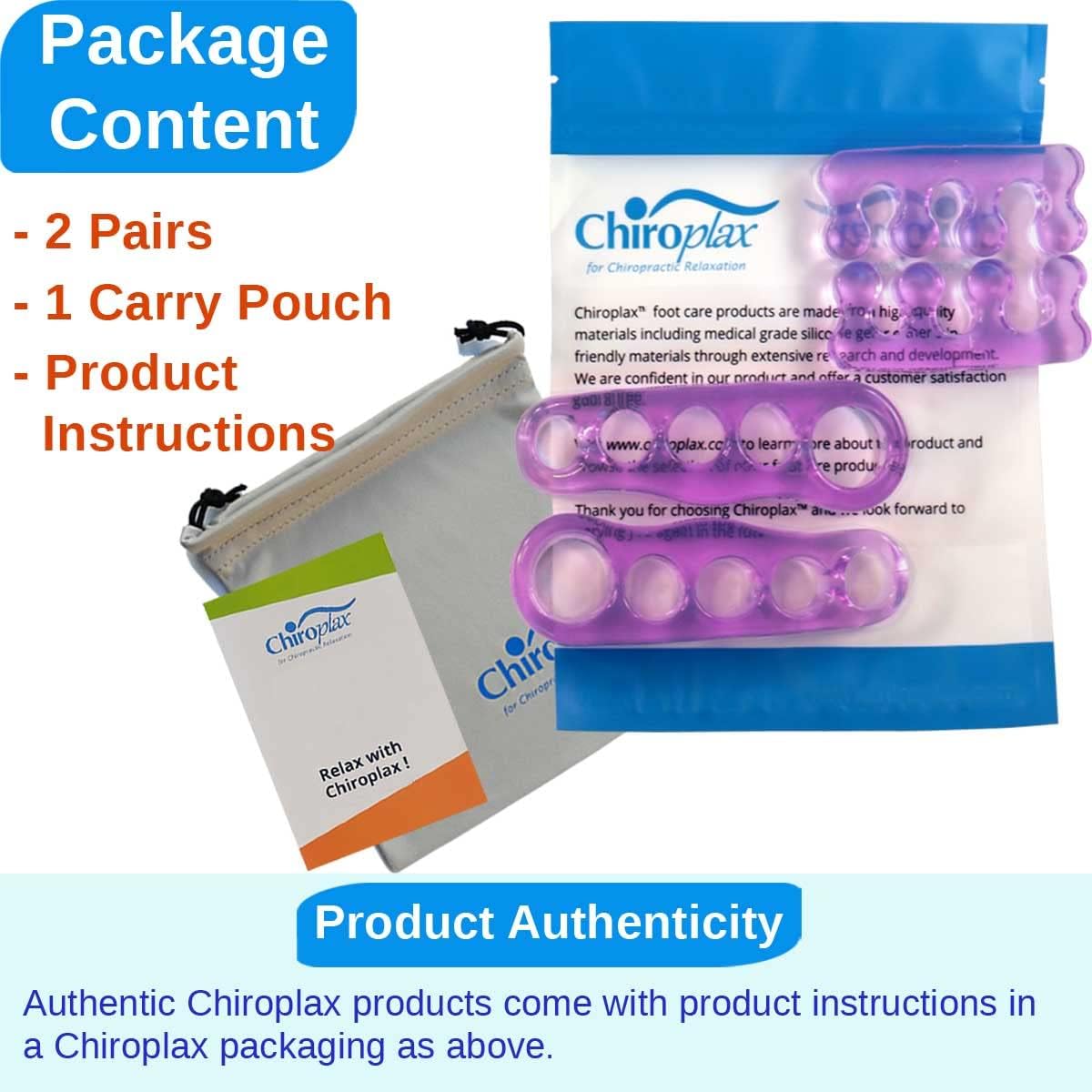 Chiroplax Gel Toe Separators Stretchers Spacers Bunion Tailor's Relief