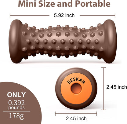 BESKAR Foot Massage Roller for Plantar Fasciitis Relief, Portable Reflexology Tool Pressure Point Massage Rollers, Deep Tissue Massages for Relieving Feet Arch Heel Pain, Myofascial Pain Syndrome