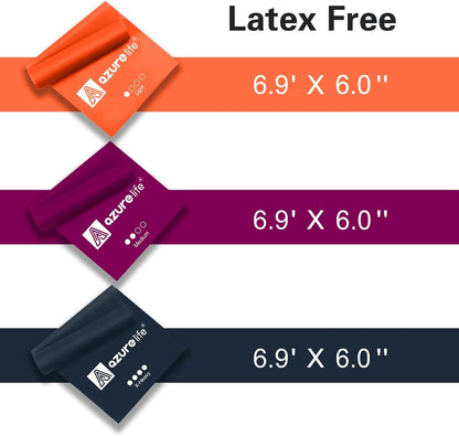 A AZURELIFE Resistance Bands,Professional Long Non-Latex Elastic Stretch Bands,Exercise Bands for Physical Therapy, Yoga, Pilates, Rehab, at-Home or The Gym Workouts, Strength Training
