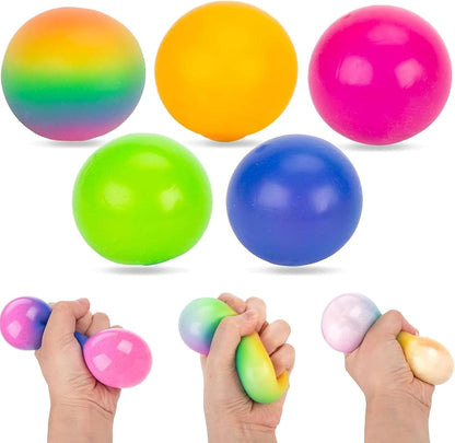LOVESTOWN 5PCS Stress Balls for Adults, Sensory Squishy Squeeze Ball Toys