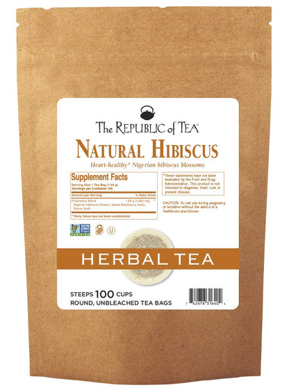 The Republic of Tea – Natural Hibiscus Tea, 36 Tea Bags, Herbal Blend, Caffeine Free, Gluten Free