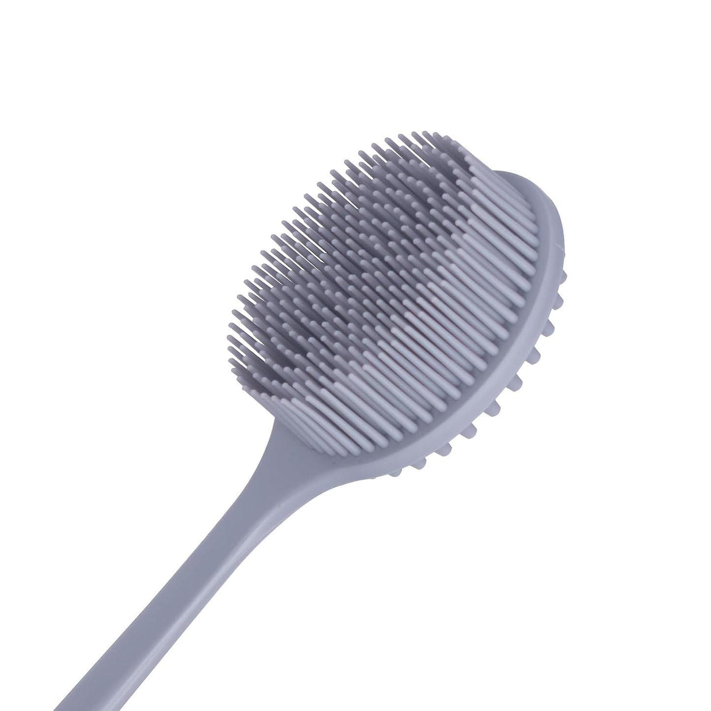 DNC Back Scrubber for Shower Soft Silicone Bath Body Brush with Long Handle (Black)
