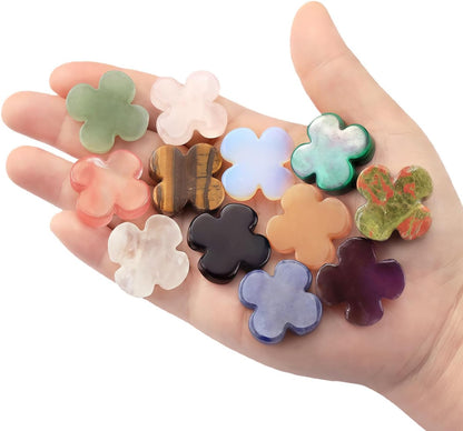 DUQGUHO Worry Stones for Anxiety, Meditation Reiki Relax Thumb Worry Stones, Crystals and Healing Stones Bulk 12PCS, Stress Relief Gifts for Women