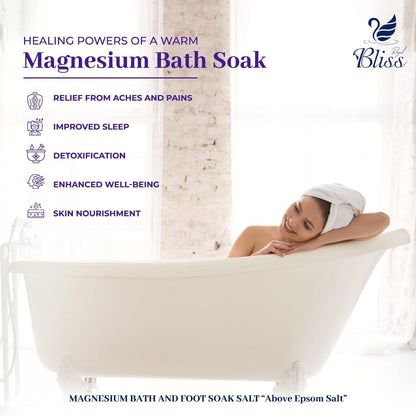 Royal Bliss Magnesium Bath & Foot Soak | Salt Flake 10 LB (160 OZ)