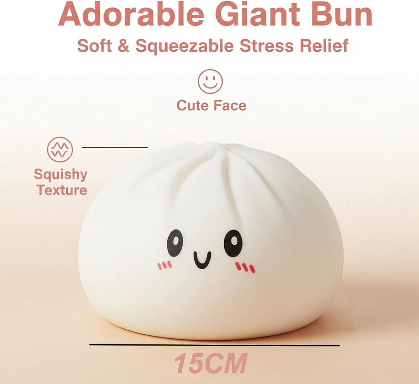 Giant Dumpling for Adults, 4/6/10 Inch Jumbo Dumpling Stress Ball, Soft Squeeze Decompression Dough, Anxiety Relief Fidget, Adult Fidget Tool (Purple L: 25cm/10 Inch)