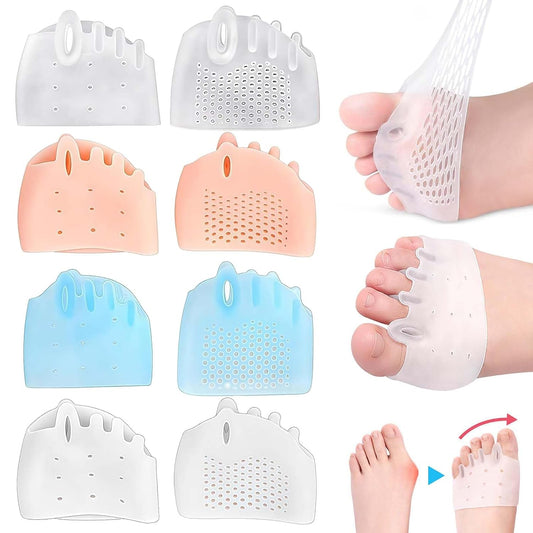 Silicone Toe Separators, Toe Separators For Women & Men, Toe Spacers,Breathable Bunion Corrector, dea for Mortons Neuroma, Blisters, Diabetic Feet, Hammer Toe, Rapid Pain Relief 4 Colors (8 PCS)