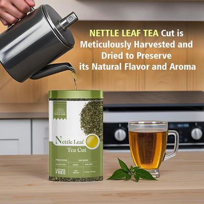 Nettle Leaf Tea 80 g | Loose Cut & Sifted for Fresh Herbal Infusions | Dried Urtica dioica Leaf cut for Herbal Tea By Hebhac Herbals