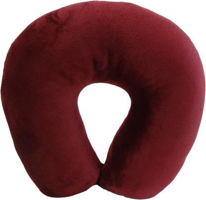 Wolf Essentials Adult Fleece Travel Neck Pillow for Airplane, Charcoal