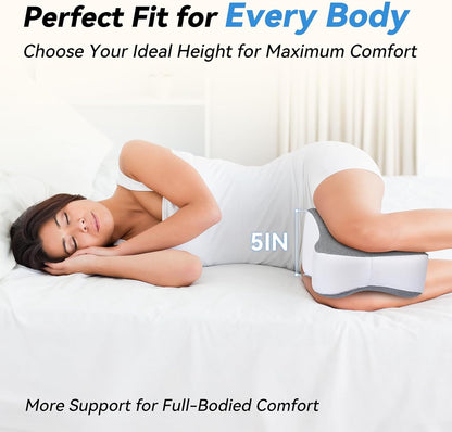 UJPFEO Knee Pillow for Side Sleepers,Leg Pillows for Sciatica,Knees,Hips,Joints Between Legs,Back Pain Relief When Side Sleeping Spine Alignment Support for Knee Surgery Recovery