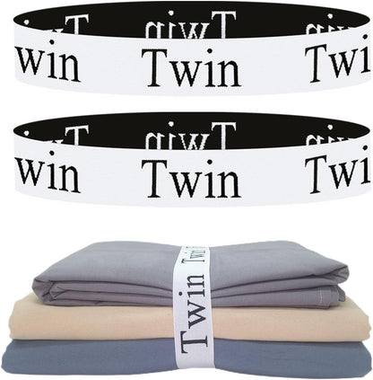 Bed Sheet Organizer Bands, Sheet Organizers and Storage Label Bands, Sheet Label for Bedding, Sheets Organizer for Closet,Sheet Keepers Linen Labels Bedding Bands (Queen)