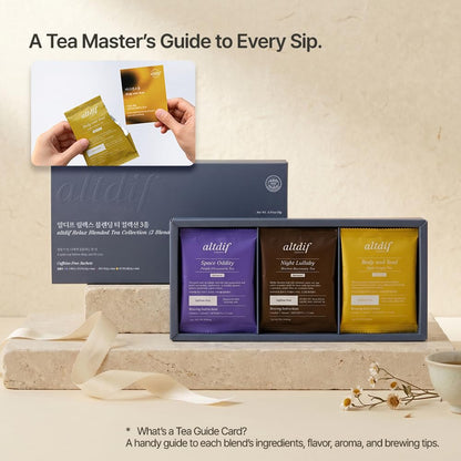 KKOKDAM altdif Relax Tea Gift Set, 3 Caffeine Free Blends, 12 Tea Bags