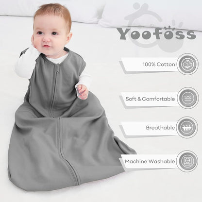 Yoofoss Baby Sleep Sack Baby Wearable Blanket 100% Cotton 2-Way Zipper Toddler Sleeping Sack