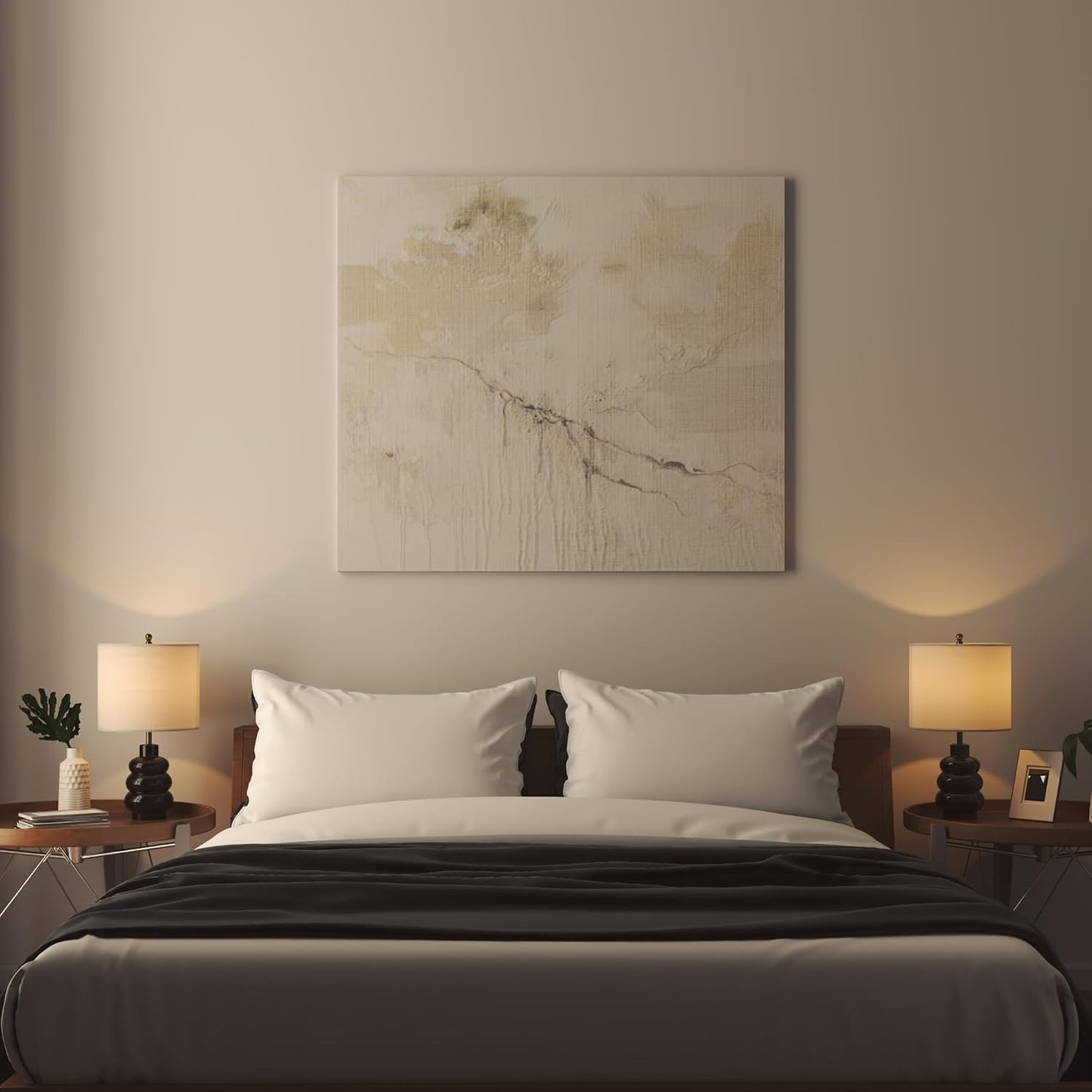 21" Modern Ceramic Table Lamp Set of 2 for Bedroom, Touch Control White Desk Lamps for Living Room, Farmhouse Bedside Lamps for Nightstand, End Table Lamps for Dorm Beige, Bulbs Not Included
