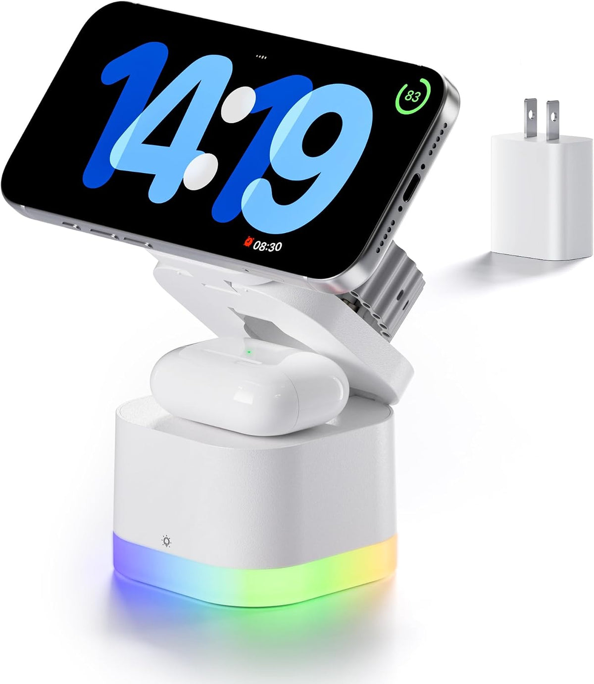 3-in-1 Magnetic Wireless Charging Station, Foldable Charger Stand