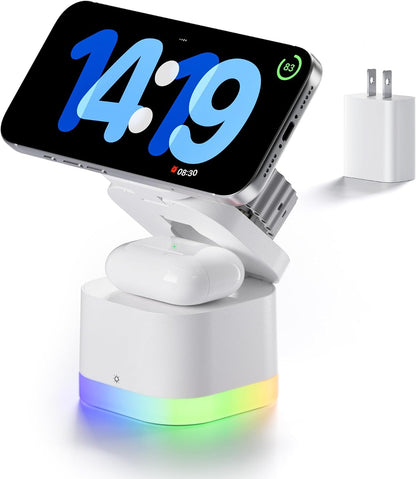 3-in-1 Magnetic Wireless Charging Station, Foldable Charger Stand