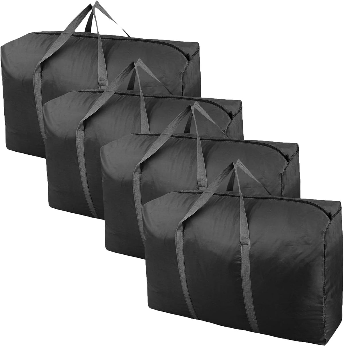 100L Extra Large Storage Bags, Big Moving Bags with Strong Zippers & Carrying Handles, Packing Bags for Moving, Storage, Travel and Camping, Storage Totes For Space Saving (Black)