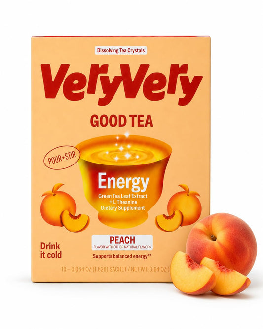 VeryVery Good Tea Crystals - Vanilla Taro Sleep Tea with Melatonin, Chamomile + L-Theanine, Bedtime Drink Mix, Non Habit Forming, Hot or Cold Packets, 10 Pack