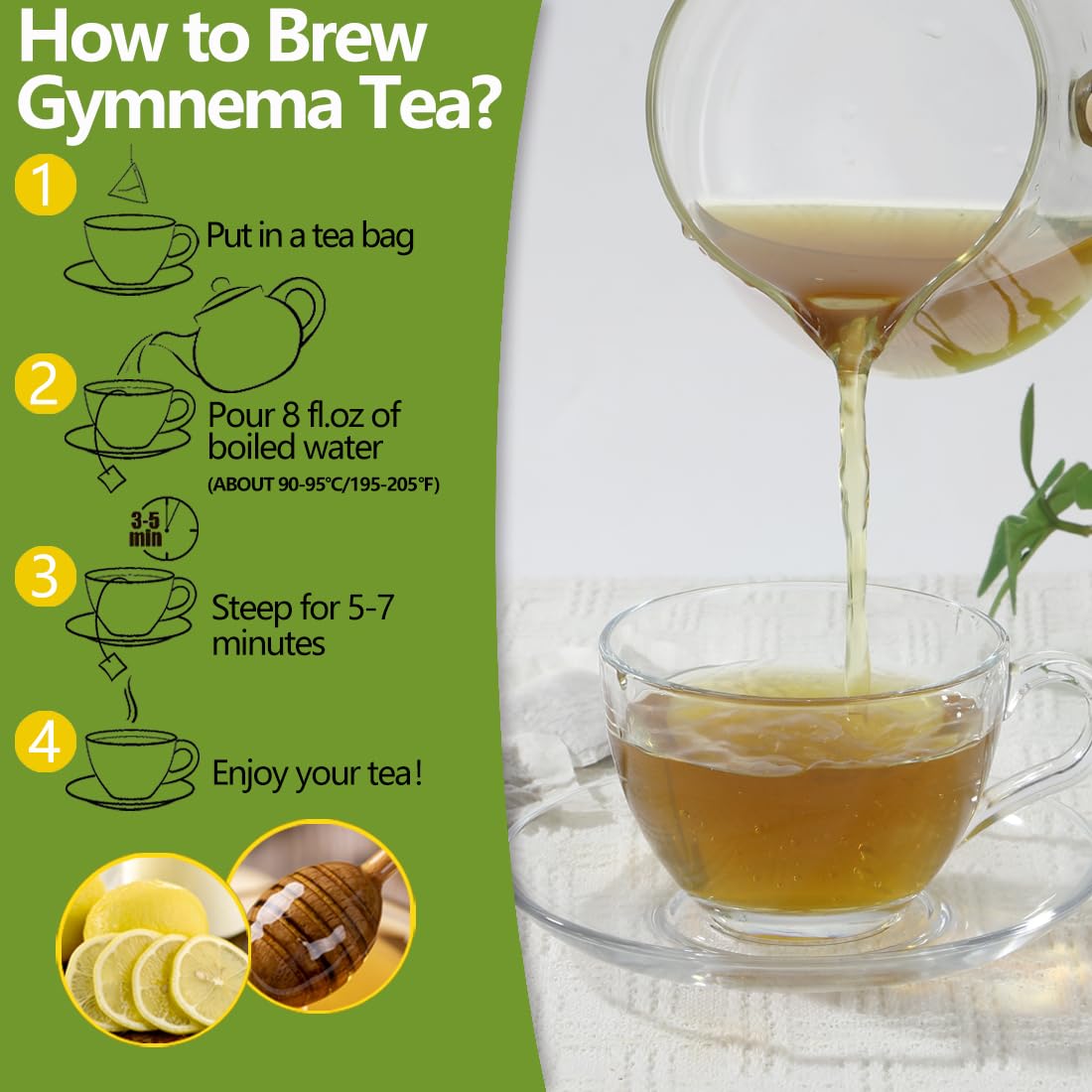 Premium Lemon Balm Leaf Tea, 50 Bags. Made with 100% Natural Lemon Balm Leaves, No Additive & Caffeine Free, Promotes Relaxation & Support Digestion.