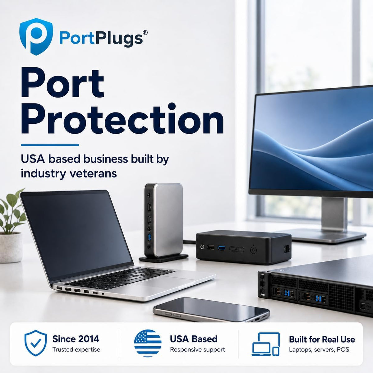 USB C Port Blockers, Stainless Steel Security Locks with Key