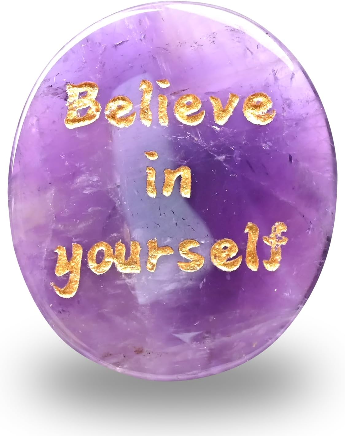 Gemstone Worry Stones for Anxiety, Amethyst and Red Agate Crystals, Hand Carved Thumb Worry Stone Healing Crystal for Relief, Yoga Meditation