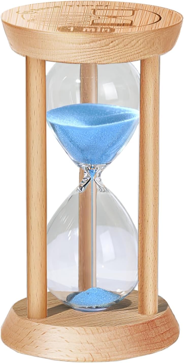 2 Minute Wooden Sand Timer,2 Min Hourglass, Small Sand Watch, Reloj De Arena, Hour Glass Sandglass for Home, Office, Decorative, Game, Classroom
