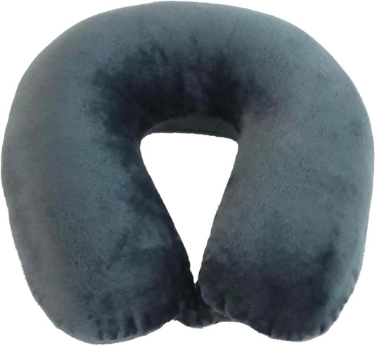Wolf Essentials Adult Fleece Travel Neck Pillow for Airplane, Charcoal