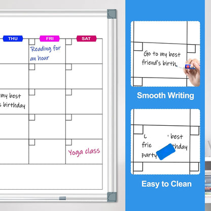 Dry Erase Board Calendar for Wall, 36" x 24" Monthly Whiteboard