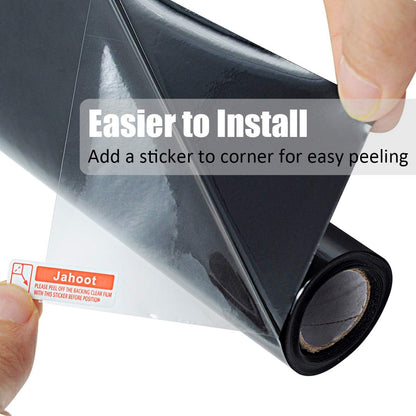 Blackout Window Film, Static Cling Window Tint 100% Light Blocking No-Glue Window Cover for Home Privacy, Room Darkening, Nap Time, Aquarium, Baby Room, Day Sleeping (Matte Black, 17.7x78.7 Inch)