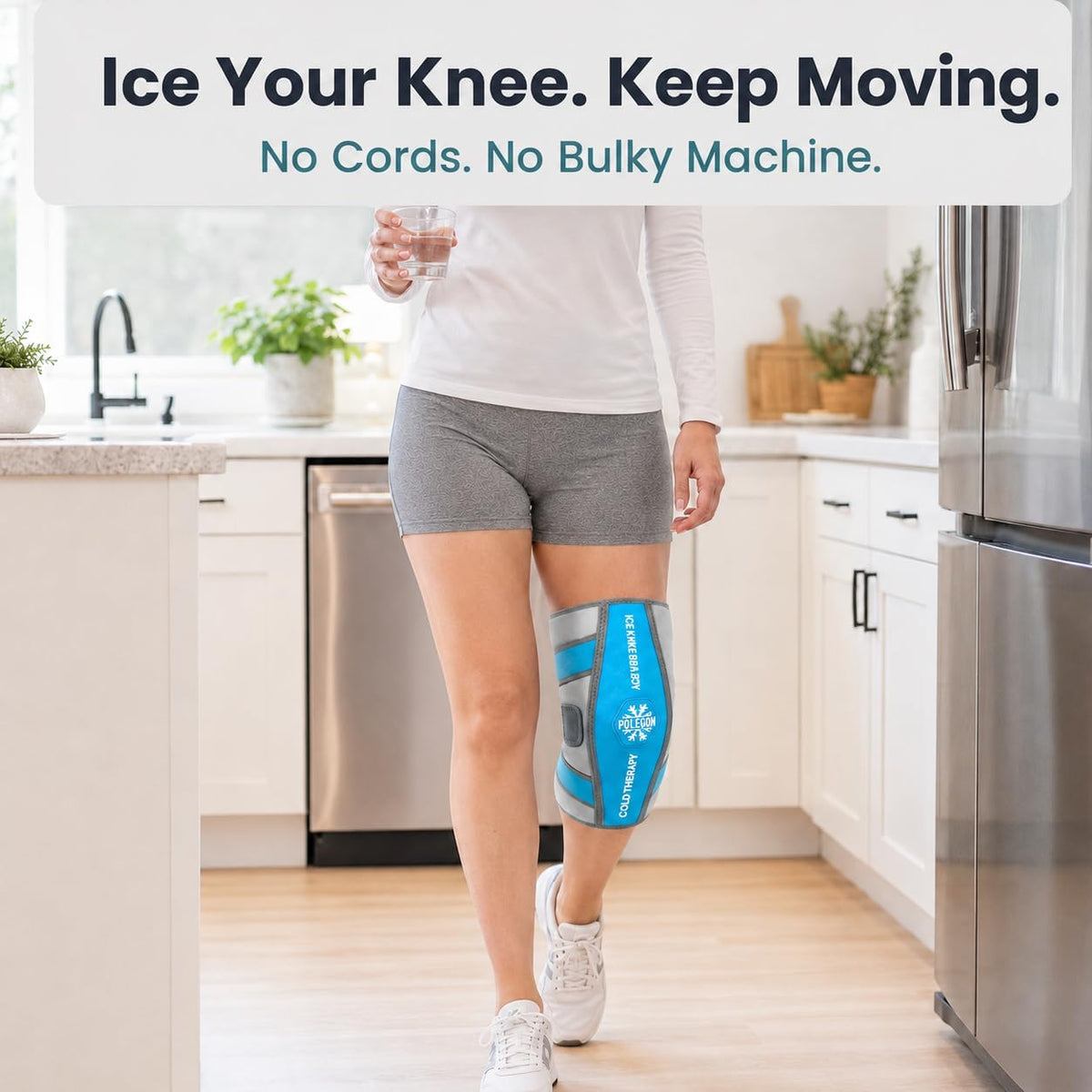 Knee Ice Pack Wrap (1 Pack) - Adjustable Ice Pack for Knees Surgery, Replacement, Arthritis Pain, ACL, Sports Injuries, Post Surgery, for Long Duration - 1 Pack