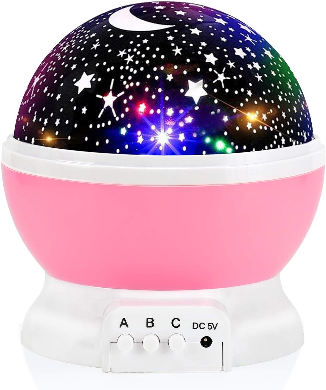 RICTLY Night Light for Kids, Kids Night Light Nebula 360 Degree Rotation - 4 LED Bulbs 12 Light Color Star Projector Changing with USB Cable, Romantic Gifts for Men Women Children