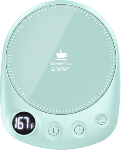 Coffee Mug Warmer - Fastest Heating & Highest Temperature, Coffee Cup Warmer for Desk Auto Shut Off, 4 Temp Settings & 1-12H Timer, Smart Electric Beverage Warmer for Coffee, Tea (Blue)