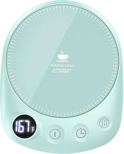 Coffee Mug Warmer - Fastest Heating & Highest Temperature, Coffee Cup Warmer for Desk Auto Shut Off, 4 Temp Settings & 1-12H Timer, Smart Electric Beverage Warmer for Coffee, Tea (Blue)