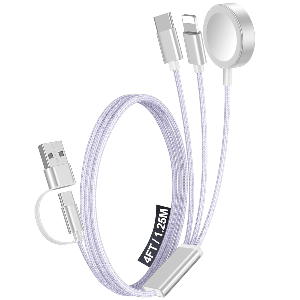 Travel Essentials for Apple Watch Charger,3-in-2 Multi Charging Cable