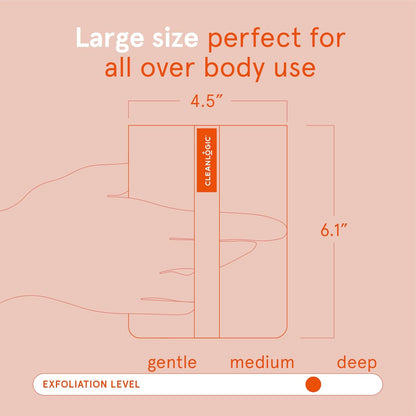 Cleanlogic Bath and Body Large Exfoliating Body Scrubber (4.5 x 6.1 in)– Deep Cleansing Shower Exfoliator for Smooth and Softer Skin, Fast-Drying Dead Skin Remover for Full Body – 3 Count Value Pack