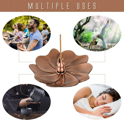 Incense Burner, Copper Incense Holder Cone Holder Gourd Incense Burner for Joss Stick, Tower Incense, Incense Coil (3 Styles)