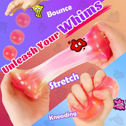 WATERELF Galaxy Putty Slime for Kids - Children's Day Gift, Fidget Sensory Artistic Therapy Putty Toys for Boys Girls Adults, Stress Relief Non-Sticky, 3.11 Inch 3.2 Oz – Golden/Red