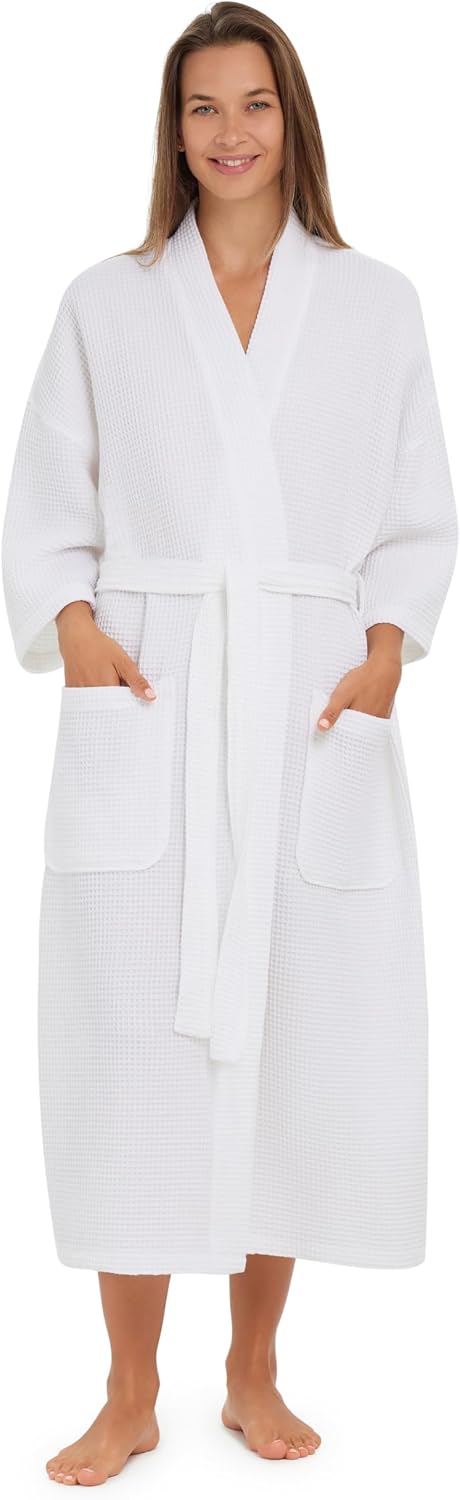 Monarch Square Waffle Spa Kimono Robe for Men or Women
