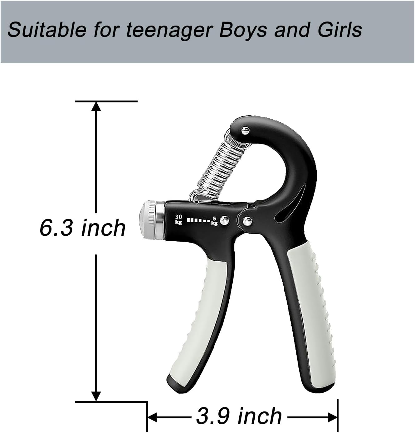 Strengthener Hand Grip 2 Pack Kid Boys Girls Teenager Strength Trainer Number Counter Forearm Finger Wrist Gripper Exerciser 5-30kg Adjustable Stretcher Squeezer Workout