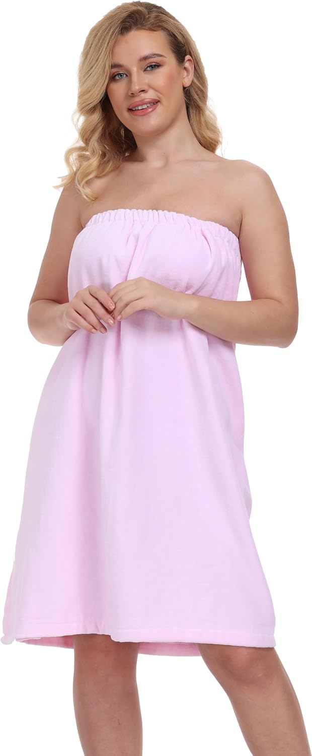 goodmansam Women's Cotton Shower Wrap Robes Spa Body Wrap Bathrobe Ultra Absorbent Cover up Towels