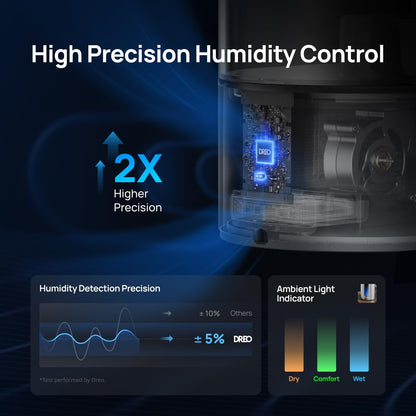 DREO 6L Smart Warm & Cool Mist Humidifiers for Bedroom HM713S | 60-Hour Quiet Runtime for Large Room, 500ML/HR Output, Smart Humidity Sensor, Indicator Light, Works with Alexa & Google