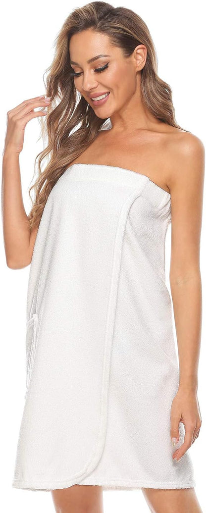 Kniffi Women's Spa Wrap & Hair Towel Body Wrap Adjustable Closure Bathrobe