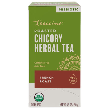 Teeccino Herbal Tea Sampler Assortment - 12 Tea Bags - Maca Chocolaté, French Roast, Hazelnut, Vanilla Nut - Roasted Caffeine Free Herbal Tea, Prebiotic for Natural Energy