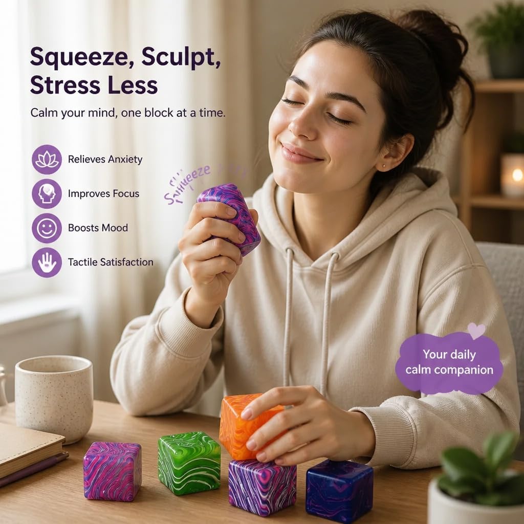 Squishy Textured Stress Balls 3pcs, Soft Memory Gel Squeeze Balls Fidget Toys for Kids/Adults Hand Exercises, Party Favors Anxiety Relief Squeeze Ball